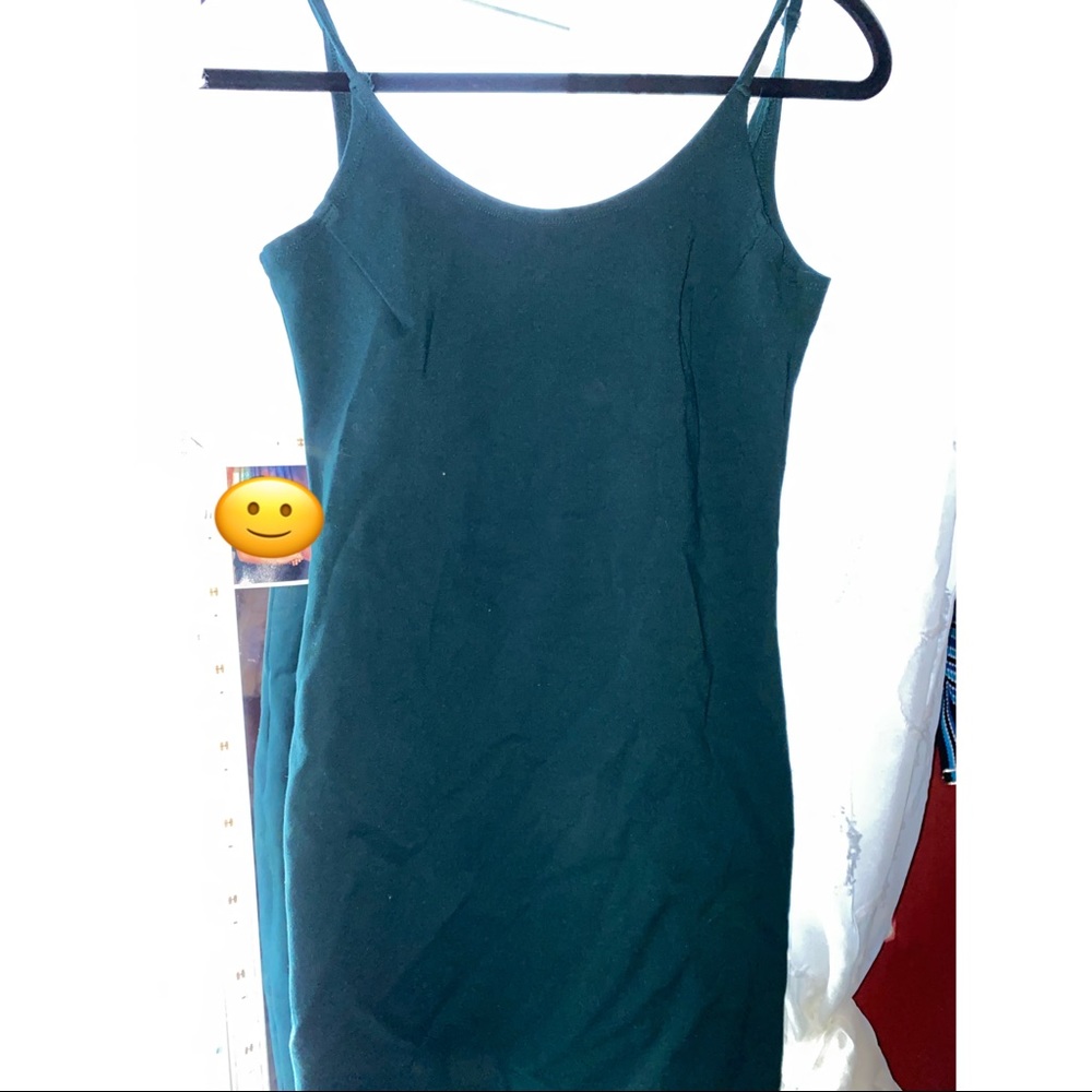 a green dress